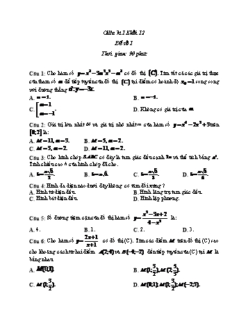 Bộ đề thi giữa học kì 1 môn Toán Lớp 12