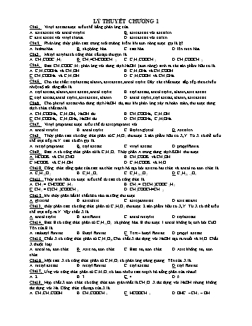 Trắc nghiệm ôn thi học kì 1 Hóa học Lớp 12 - Chương 1 (Có đáp án)