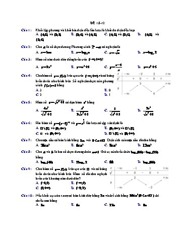 Đề ôn học kì 1 Toán Lớp 12 - Đề 18 - Năm học 2021-2022 (Có đáp án)