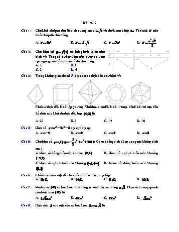 Đề ôn học kì 1 Toán Lớp 12 - Đề 19 - Năm học 2021-2022 (Có đáp án)