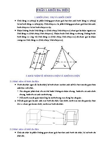 Kiến thức cơ bản Hình học Lớp 12