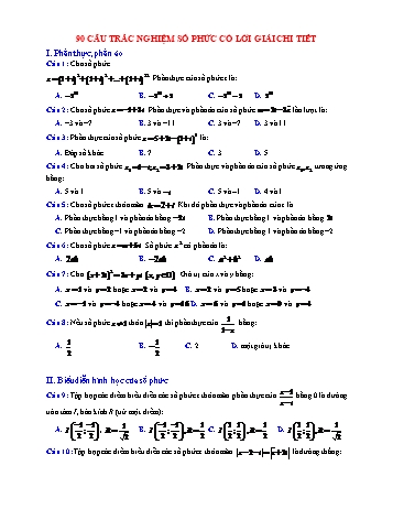 90 Câu trắc nghiệm Toán Lớp 12 - Số phức (Có lời giải)
