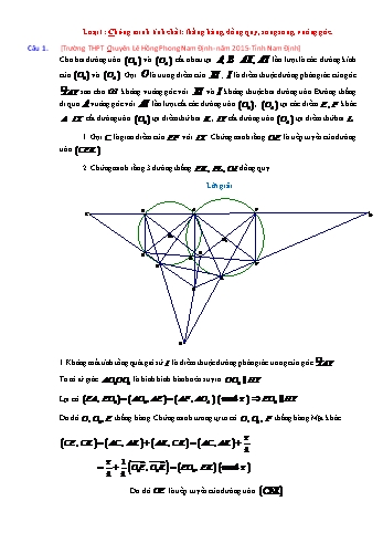 Chuyên đề bồi dưỡng học sinh giỏi Toán Lớp 12 - Hình học phẳng (Có đáp án)