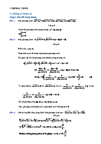 Chuyên đề bồi dưỡng học sinh giỏi Toán Lớp 12 - Phương trình. Bất phương trình. Hệ phương trình (Có đáp án)