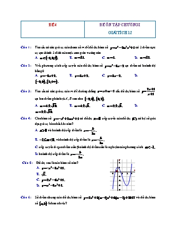 Đề ôn tập Giải tích Lớp 12 - Chương 1 - Đề 4 (Có đáp án)