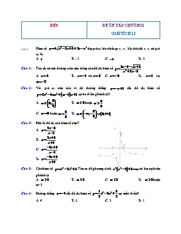 Đề ôn tập Giải tích Lớp 12 - Chương 1 - Đề 6 (Có đáp án)