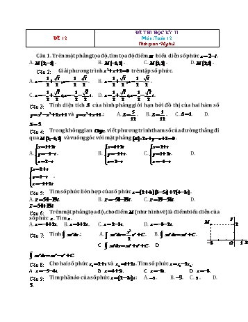 Đề thi học kì 2 Toán Lớp 12 - Đề 12 (Có đáp án)