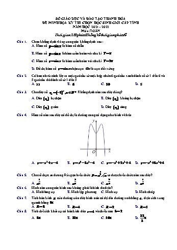 Đề minh họa kỳ thi chọn học sinh giỏi cấp tỉnh Toán Lớp 12 - Năm học 2021-2022 - Sỏ GD&ĐT Thanh Hóa (Có hướng dẫn giải chi tiết)